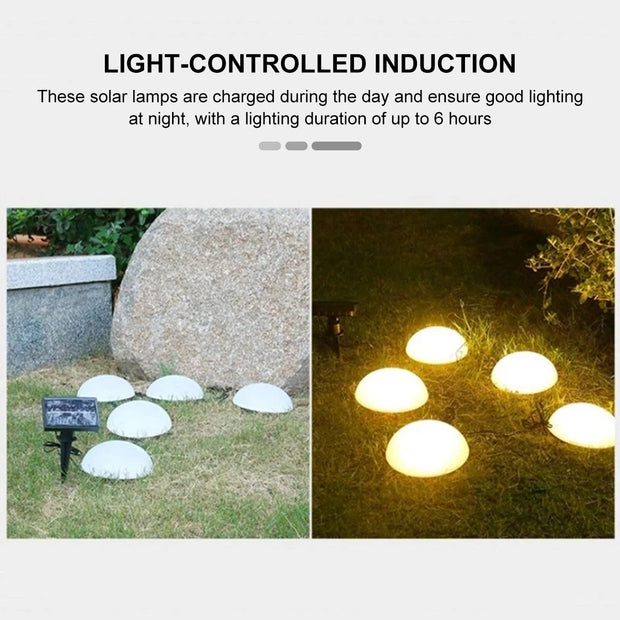 LED Solar Lawn Yard Lights Glow Cobblestone Shape Lamp Garden Decor Pebbles