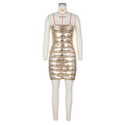 Perl Sparkling Silver Crystals Dress for Women