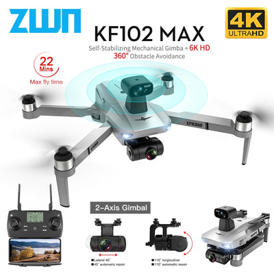 KF102 MAX Drone 4K Profesional with HD Camera 5G WiFi GPS 2-Axis Anti-Shake Gimbal