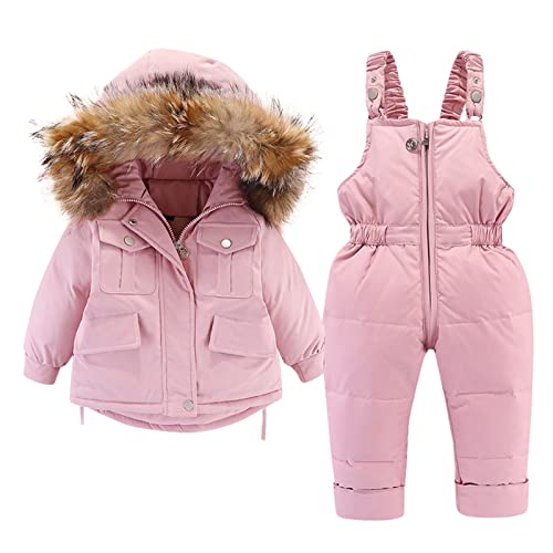 2pcs Set Baby Girl Winter Down Jacket and Jumpsuit for 0-4Year