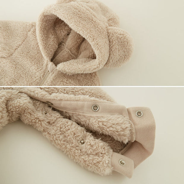 0-2Y Newborn Baby Rompers Autumn Winter Warm Fleece Baby Boys Costume