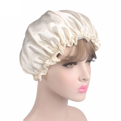 Women Silk Satin Night Sleep Cap Shower Caps Hair Care Beauty