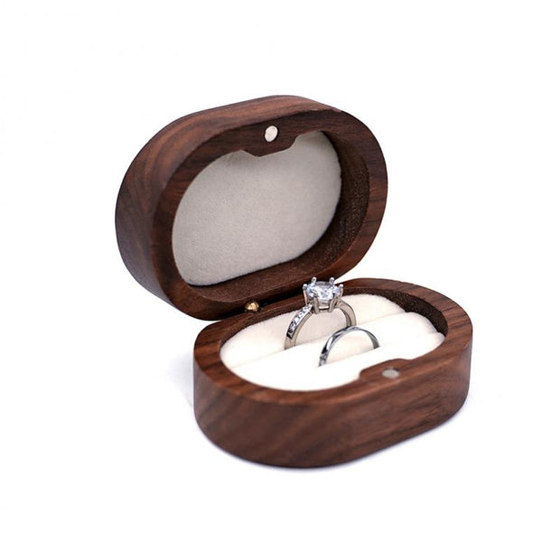 Retro Wedding Wooden Ring Box Necklace Ring Earrings Storage Box Wooden