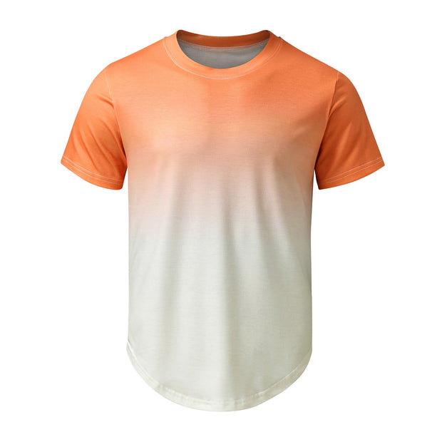T Shirts For Men Gradient O Neck Tee Shirt Fashion Designer Mens Clothing