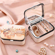 8*6*4.2 CM New Portable Jewelry Box With Mirror Earrings Necklace Ring Display