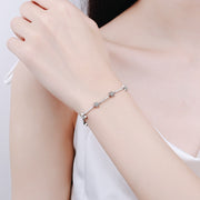 S925 Silver Bracelet Women Inlaid Moissanite Diamond Bracelet Electroplating Pt950