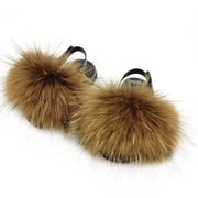 Toddler Fur Slides with Back Strap Kid Furry Stylish Slippers