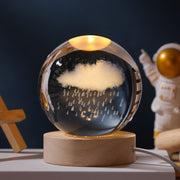 Luminous crystal ball tabletop ornament solar system moon decoration