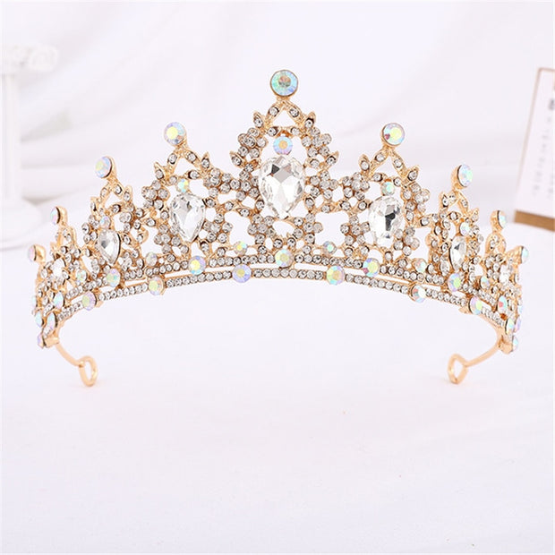 Quality Gold Colors Crystal Crown for Girls Small Tiaras Headdress Prom