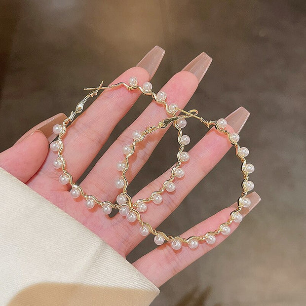 Exquisite Water Drop Star Bowknot Exaggerated Round Stud Earrings Women