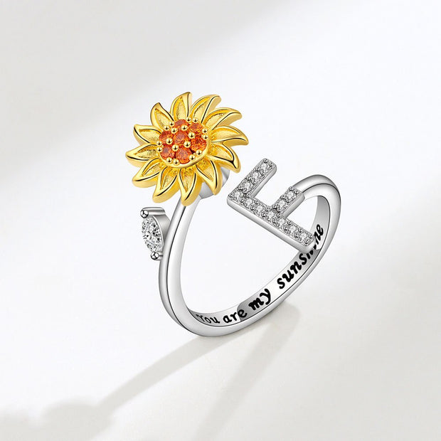 You Are My Sunshine Spinner Sunflowe Rings For Women Fidget Anti Stress