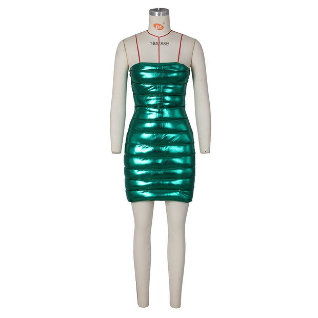 Perl Sparkling Silver Crystals Dress for Women