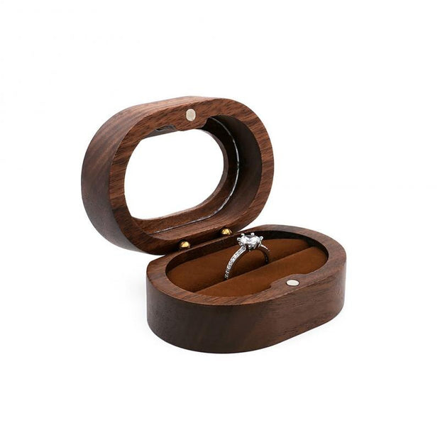 Retro Wedding Wooden Ring Box Necklace Ring Earrings Storage Box Wooden