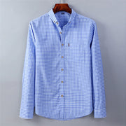 Plaid Shirts for Men Long Sleeve 100% Cotton Autunm Regular Fit
