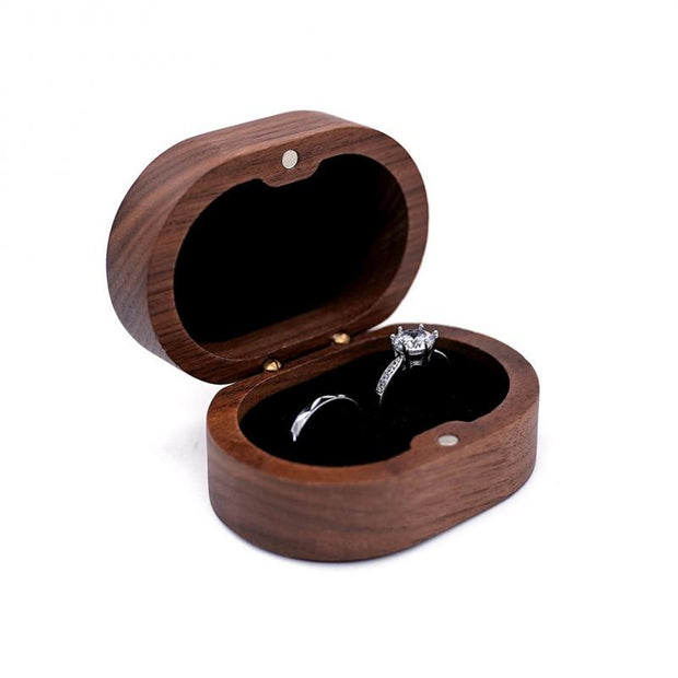 Retro Wedding Wooden Ring Box Necklace Ring Earrings Storage Box Wooden