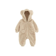 0-2Y Newborn Baby Rompers Autumn Winter Warm Fleece Baby Boys Costume
