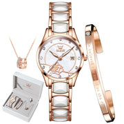 Japan Movement 28MM Dial Waterproof Watch Ceramics Women Wristwatch Gift for Valentine Day