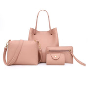 4Pcs/set Leather Women Handbag Shoulder Bag Tote Card Holder Purse