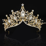 Vintage Golden Bride Queen Crown Princess Headwear Rhinestone Headband