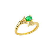 Zircon Double Heart Rings For Women Crystal Stainless Steel Heart Love Adjustable Ring