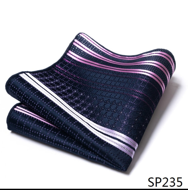 Silk Men Black Solid Abraham Lincoln Pocket Square Handkerchiefs