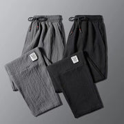 Male  Casual Loose Lace-up Cropped Pants Sporty Men Sweatpants Elastic Waist   for Party
