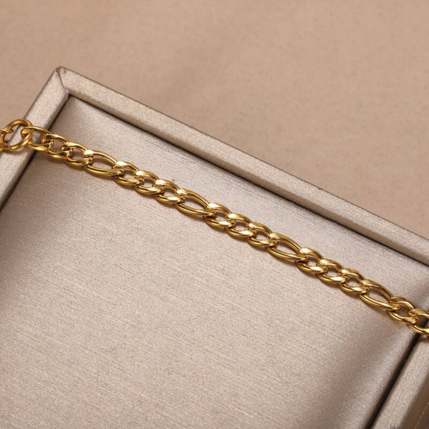 2022 New Classic Stainless Steel Figaro Chain Bracelet For Men High Quality Unisex