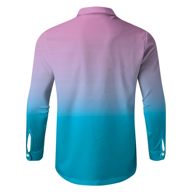 Luxury Hawaiian Men's Gradient Color Shirt 3d Printed