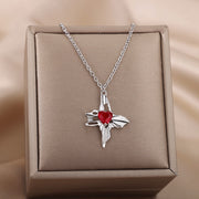 Stainless Steel Star Necklace For Women Silver Color Chain Geometric Choker