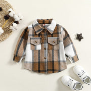 Shirt Jacket Little Kids Boy Girl Flannel Shacket Coat Tops 1-5 Years