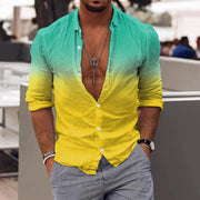 Luxury Hawaiian Men's Gradient Color Shirt 3d Printed