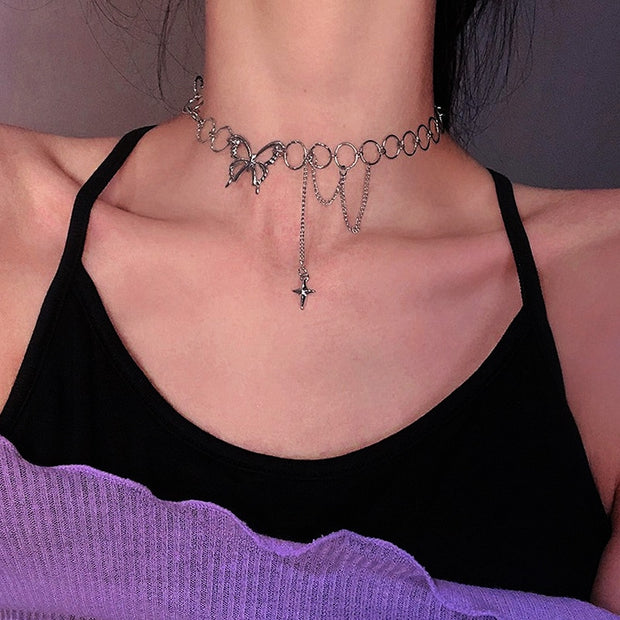 Vintage Necklace on Neck Chain Women&#39;s Jewelry Layered Accessories for Girls