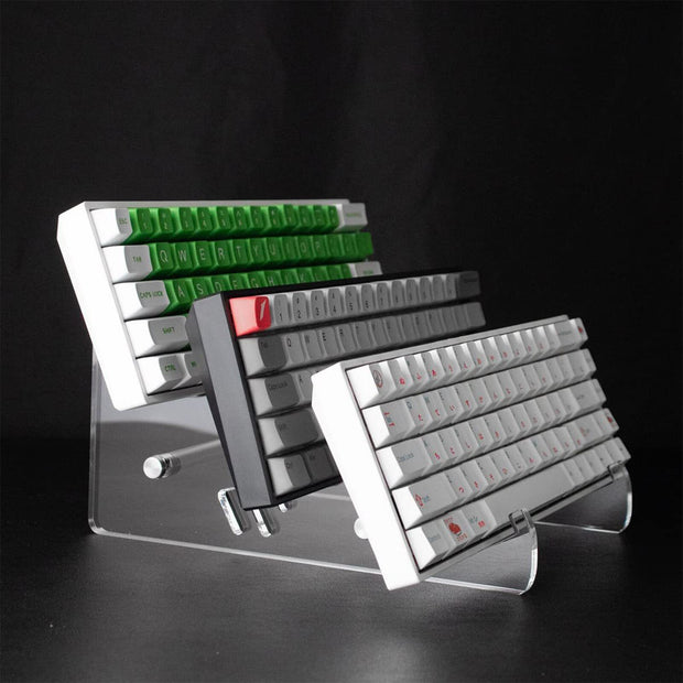 3 Tiers Display Keyboard Holder Transparent Acrylic Keyboard Stand for Computer