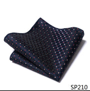 Silk Men Black Solid Abraham Lincoln Pocket Square Handkerchiefs