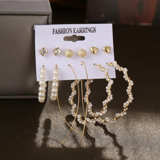 Drop Earrings Set Women Bohemian Butterfly Pearl Star Dangle Earrings 2022