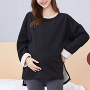 Maternity Clothes Fall and Winter Long Sleeve Soild Nursing Top