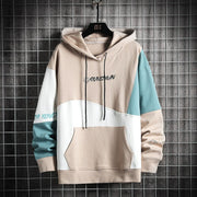 Wetailor Brand Men Hoodies Plus Size Men patchwork Print Long Sleeve Hoodie
