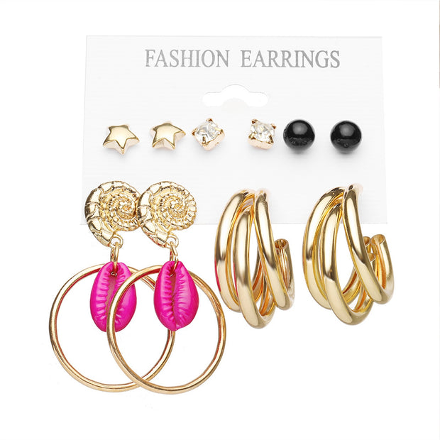 Drop Earrings Set Women Bohemian Butterfly Pearl Star Dangle Earrings 2022