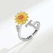 You Are My Sunshine Spinner Sunflowe Rings For Women Fidget Anti Stress