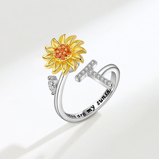 You Are My Sunshine Spinner Sunflowe Rings For Women Fidget Anti Stress