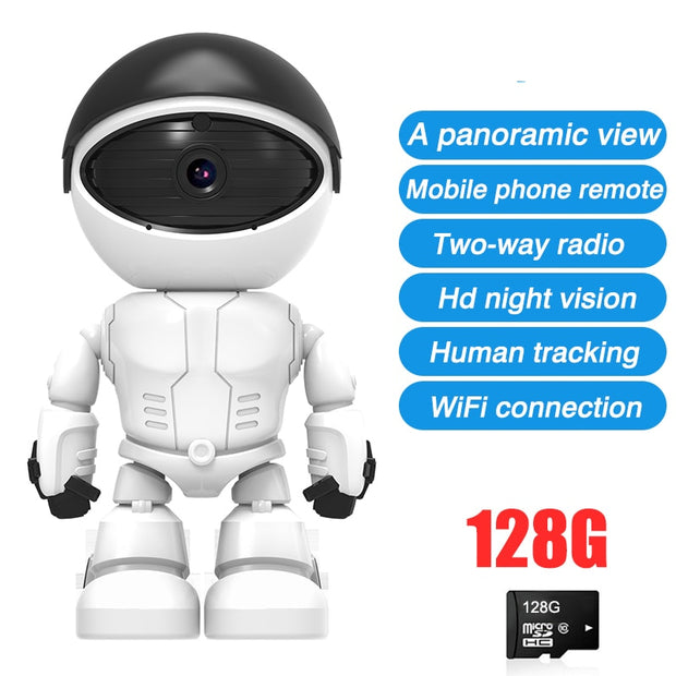 1080P Robot IP Camera WiFi Two-way Audio Surveillance 360° Night Vision Security Camera