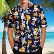 New Men's Slim Fit Floral Printed Shirts Male Casual