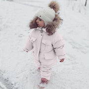 2pcs Set Baby Girl Winter Down Jacket and Jumpsuit for 0-4Year