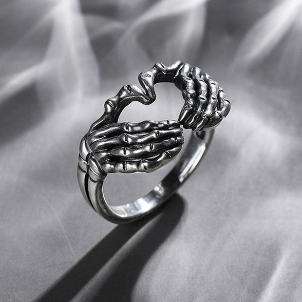 Stainless Steel Skeleton Ring Halloween Skeleton Hand Rings For Men Women halloween