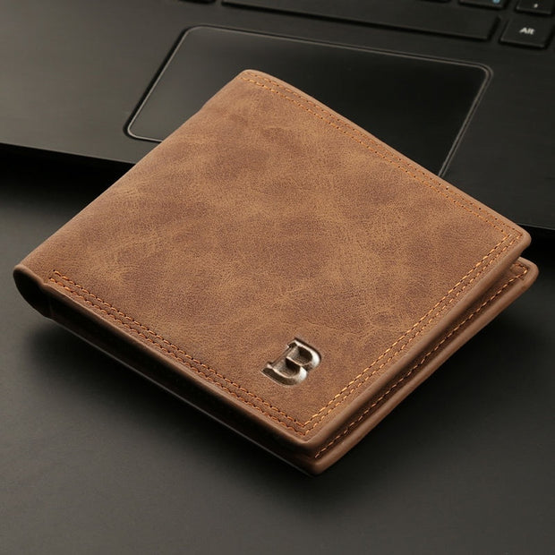 New Retro Men Leather Wallets Small Money Purses Design