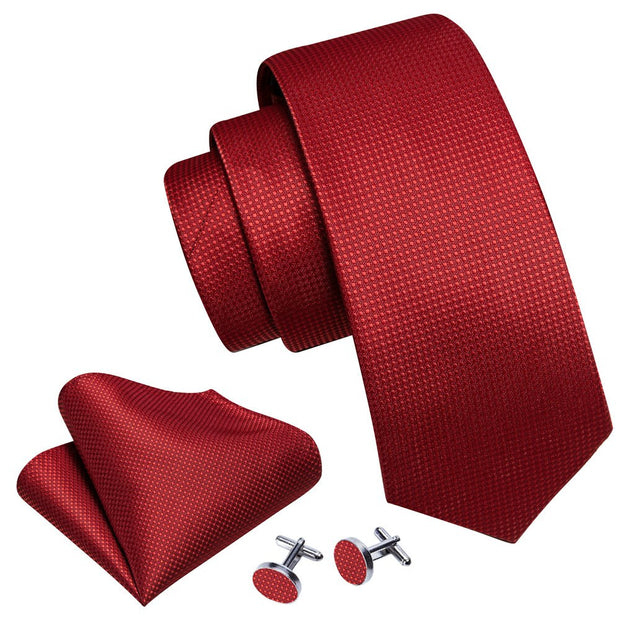 3PC Fashion Luxury Dark Floral 100% Silk Tie Gifts For Men Suit