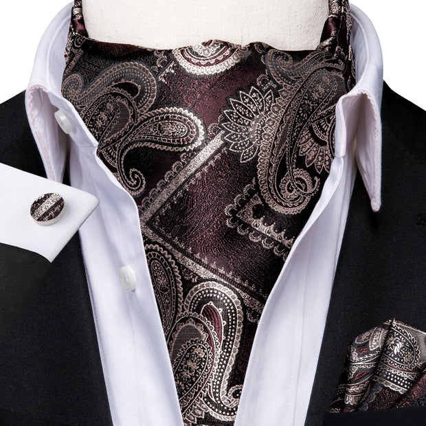 Green Solid 100% Silk Ascot Cravat Tie Ascot Scrunch Self British style