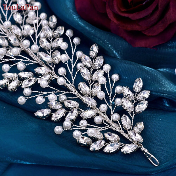 YouLaPan HP446 Pearl Headband Wedding Bride Hair Jewelry Bridal Headwear