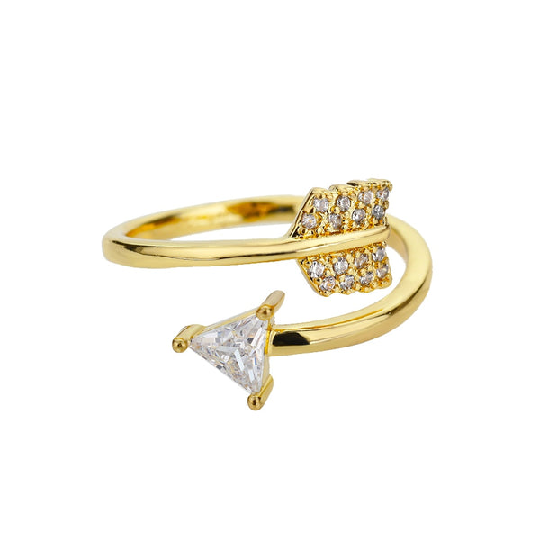 Zircon Double Heart Rings For Women Crystal Stainless Steel Heart Love Adjustable Ring
