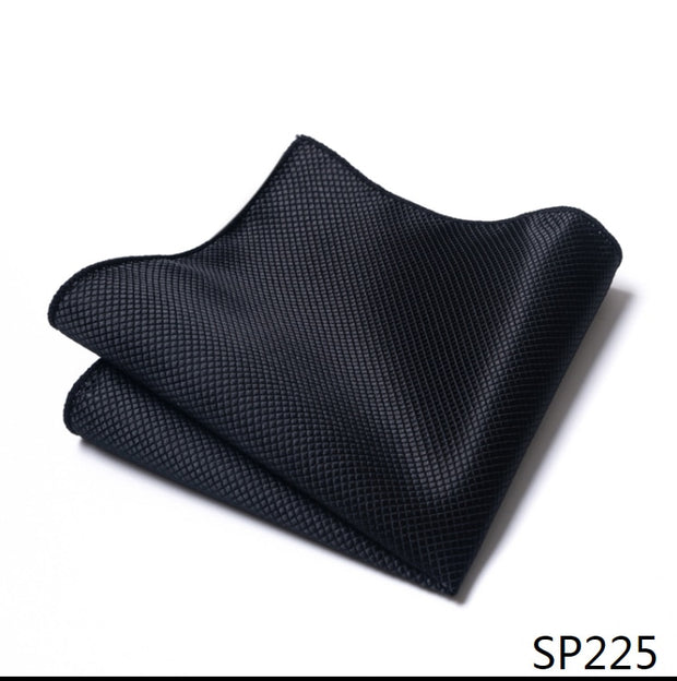 Silk Men Black Solid Abraham Lincoln Pocket Square Handkerchiefs